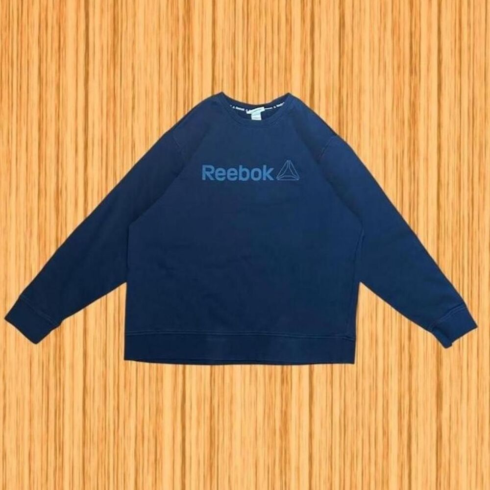 Reebok Logo Crewneck Sweatshirt Navy Blue Athletic Sportswear